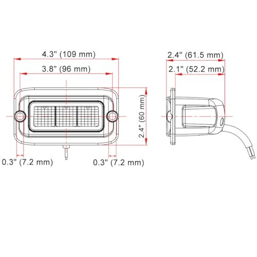 Raycharm راي تشارم 4.3" مصابيح LED مدمجة للطرق الوعرة، سطوع فائق 6000K أبيض بارد، شعاع واسع، ضوء عكسي وضوء احتياطي لجيب، شاحنة، UTV، ATV، مقاوم للماء/مضاد للصدمات IP68، 12V/24V، عبوة من 2 - Image 2