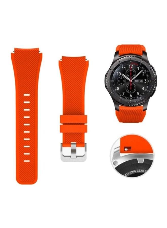 NIBEMINENT Replacement Silicone Band For Samsung Galaxy Gear S3 Classic/Gear Frontier/Huawei GT/GT2 46mm Orange - Image 4