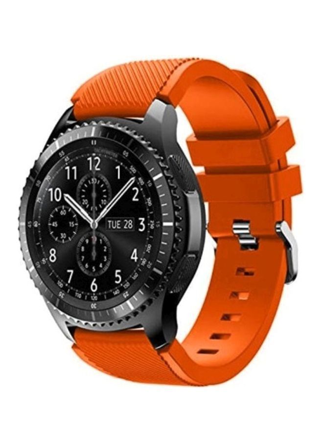 NIBEMINENT Replacement Silicone Band For Samsung Galaxy Gear S3 Classic/Gear Frontier/Huawei GT/GT2 46mm Orange - Image 2