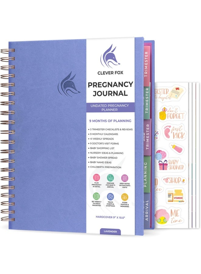 Clever Fox Clever Fox Pregnancy Journal & Memory Book - Pregnancy Planner & Notebook for Expecting Moms – Baby Keepsake, First Time Moms Gift (Lavender, 9" x 10.5") - Image 1