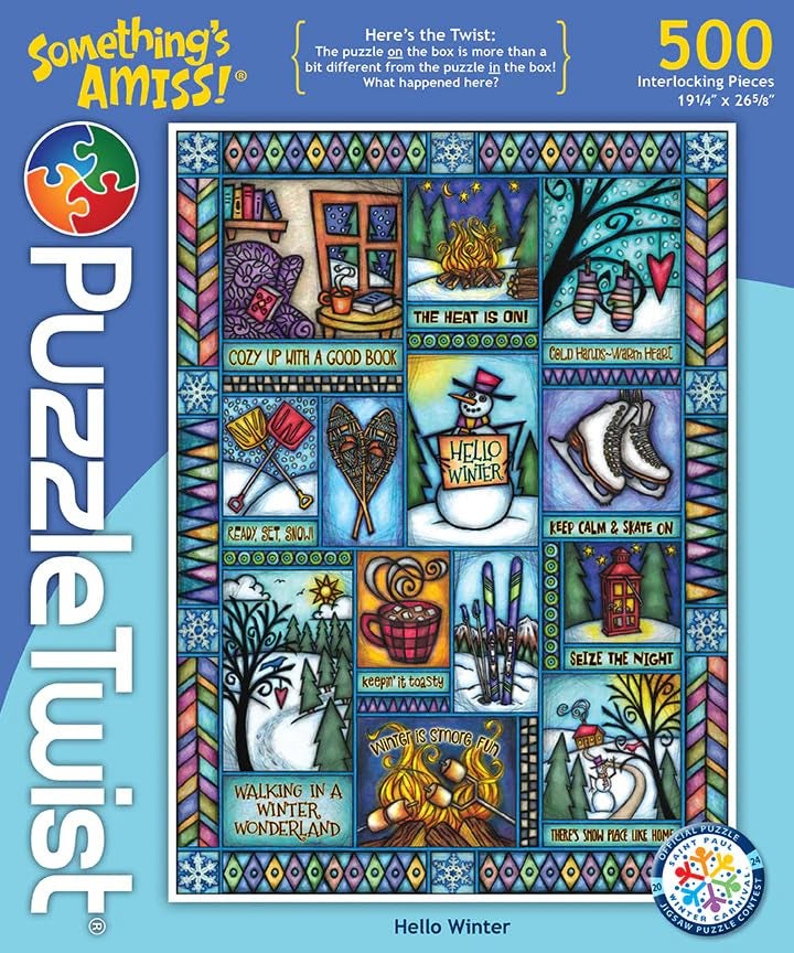 PuzzleTwist Hello Winter 500 Piece Jigsaw Puzzle Somethings Amiss Series Unique Challenging Fun for Adults Family Teens Made in USA - Image 1