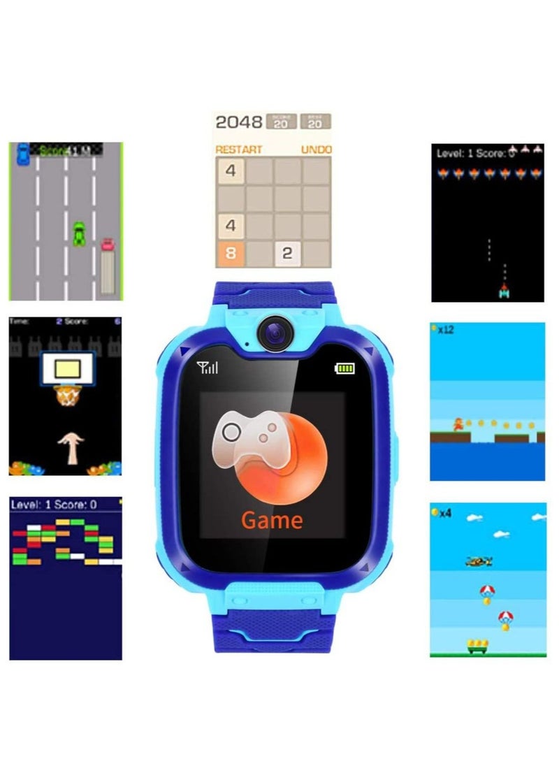Generic - Kids Smart Watch for Boys and Girls, Kids' Watches with Games, 1.54-inch HD Touch Screen Smartwatch for Children with SOS Call Camera Music Player Game Alarm (Blue) - Image 1