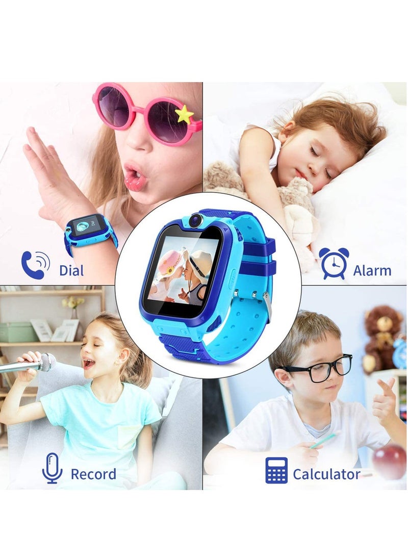 Generic - Kids Smart Watch for Boys and Girls, Kids' Watches with Games, 1.54-inch HD Touch Screen Smartwatch for Children with SOS Call Camera Music Player Game Alarm (Blue) - Image 1