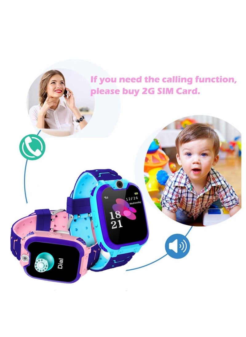 Generic - Kids Smart Watch for Boys and Girls, Kids' Watches with Games, 1.54-inch HD Touch Screen Smartwatch for Children with SOS Call Camera Music Player Game Alarm (Blue) - Image 1