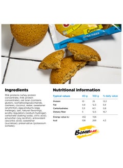BOMBBAR Low Calorie Protein Cookie Coconut Flavor High Fiber and No Sugar Added 12x40g  - Image 3