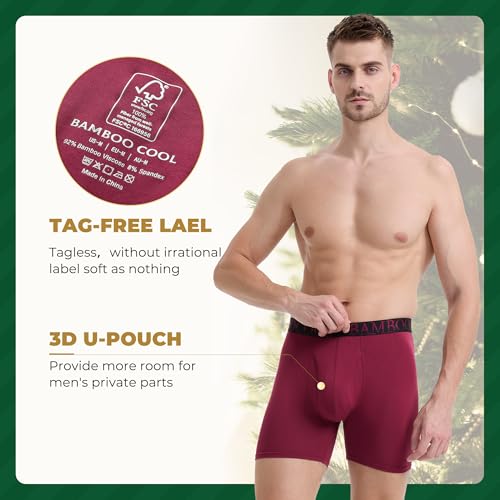 BAMBOO COOL Men's Ultra ComfortSoft Underwear, Moisture Wicking & Breathable No Ride Up Boxer Briefs with Fly, Multipack - Image 4