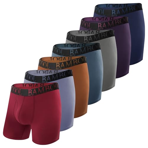 BAMBOO COOL Men's Ultra ComfortSoft Underwear, Moisture Wicking & Breathable No Ride Up Boxer Briefs with Fly, Multipack - Image 1