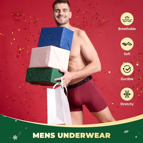 BAMBOO COOL Men's Ultra ComfortSoft Underwear, Moisture Wicking & Breathable No Ride Up Boxer Briefs with Fly, Multipack - Image 2