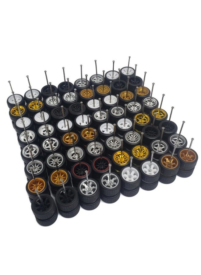 4DOBBY Mixed/Random Real Riders Wheels Rims Tires Set for 10 Cars 1/64 Scale - Image 1