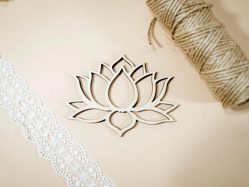 Haoser 10 Pcs 4 inch Lotus MDF Cutout for Art and Craft | DIY Decorative Lotus Flower Shape | Perfect for Crafting and Painting Projects|Diwali decortaion Craft - Image 5
