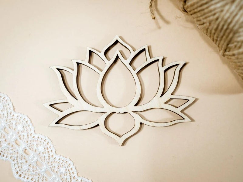Haoser 10 Pcs 4 inch Lotus MDF Cutout for Art and Craft | DIY Decorative Lotus Flower Shape | Perfect for Crafting and Painting Projects|Diwali decortaion Craft - Image 1