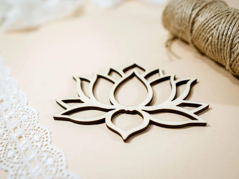 Haoser 10 Pcs 4 inch Lotus MDF Cutout for Art and Craft | DIY Decorative Lotus Flower Shape | Perfect for Crafting and Painting Projects|Diwali decortaion Craft - Image 2