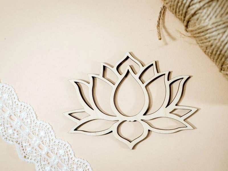 Haoser 10 Pcs 4 inch Lotus MDF Cutout for Art and Craft | DIY Decorative Lotus Flower Shape | Perfect for Crafting and Painting Projects|Diwali decortaion Craft - Image 3