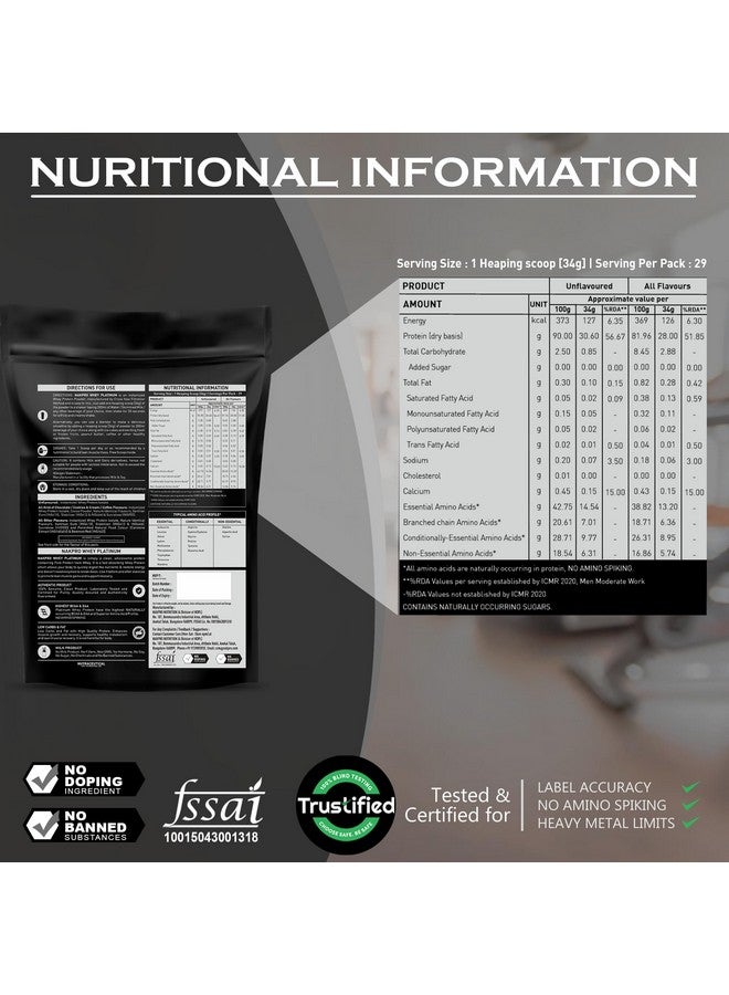 NAKPRO مسحوق بروتين واي معزول 100% من ناك برو بلاتينيوم مع زجاجة خلط | مسحوق مكمل بروتين واي سهل الهضم للرجال والنساء والرياضيين (بدون نكهة، 1 كجم + زجاجة خلط 500 مل) - Image 3