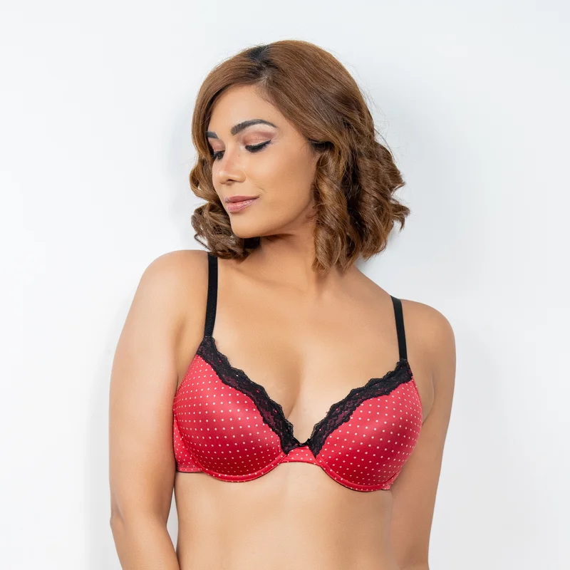 Aadaraya Aadaraya Lace Detail A-frame Bra with Hook and Eye Closure