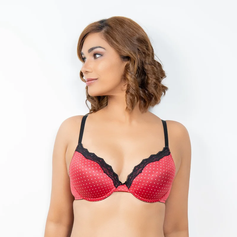 Aadaraya Aadaraya Lace Detail A-frame Bra with Hook and Eye Closure