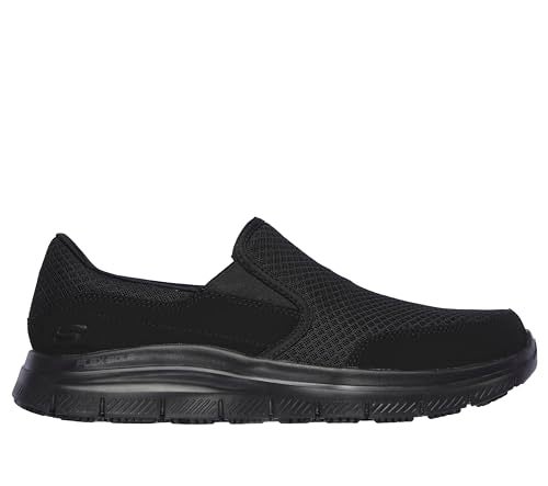 SKECHERS حذاء عمل سلكي للرجال من سكيشرز فليكس أدفانتج مقاوم للانزلاق، أسود، 8 - Image 5