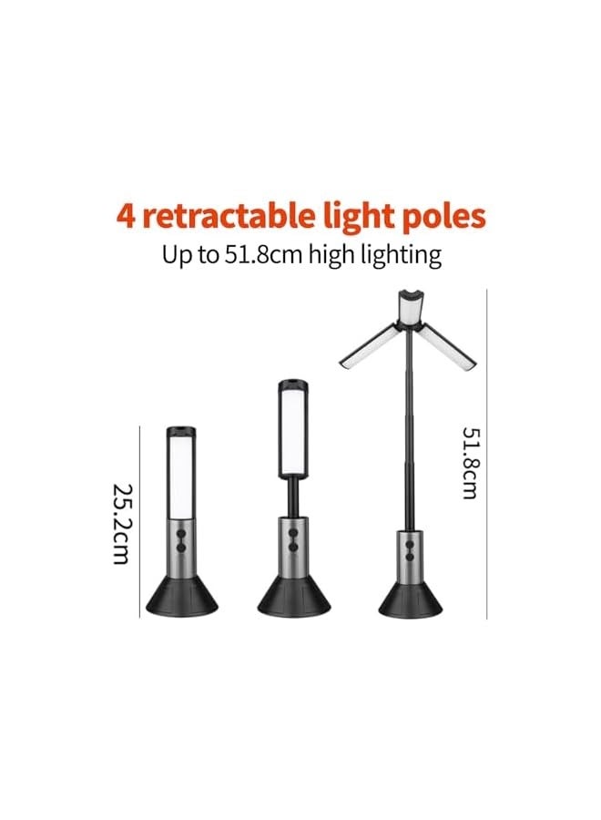 erorex Outdoor Multifunctional Retractable Folding Camping Light Rechargeable LED Camping and Work Light with Stand,Super Bright Flashlight Tent Light - Image 4