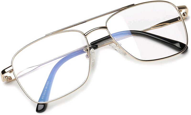 SAINTIMO VALTINA Computer glassBlueray Block Uv Protected Computer Glasses Frame for Men and Women (Unisex) - Medium Size (Golden) - Image 1