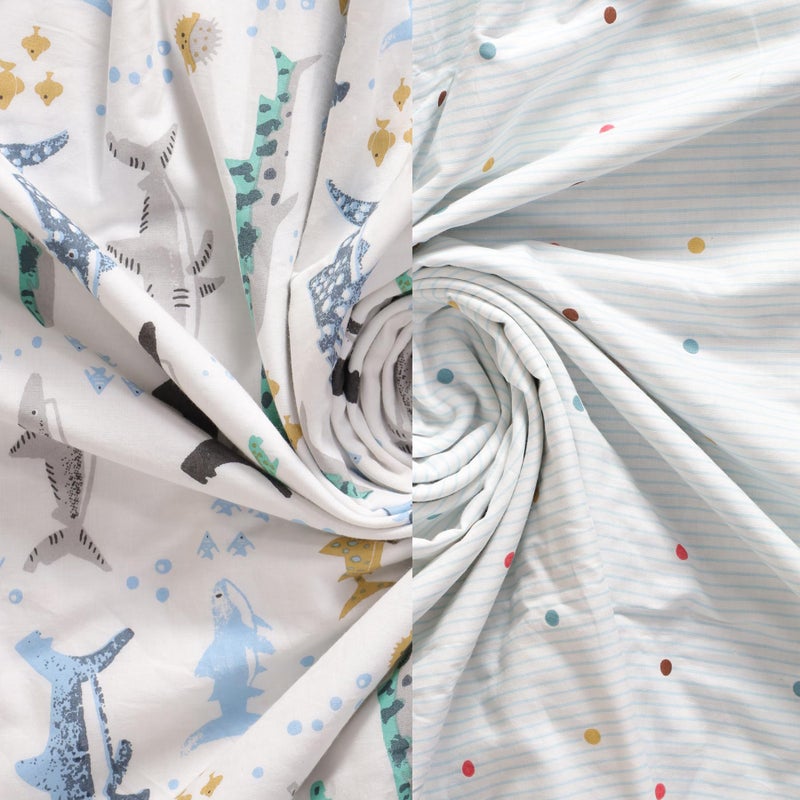 HOMEMONDE 100% Cotton Reversible Dohar for Newborn Baby Boy and Girl, 3 Layer Baby Dohar, Soft & Breathable, Ideal for All Seasons, 0-4 Years, Size- 55" x 39" (140 cm x 100 cm) - Baby Blue Hunter - Image 5