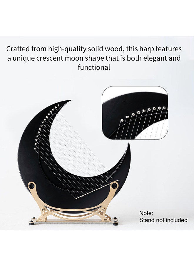 15-string Crescent Moon Type Lyre C Key Harp Portable Lyre Steel Wire Strings Mini Stringed Instrument