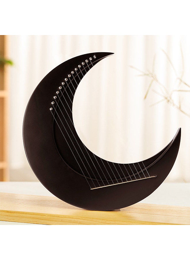 15-string Crescent Moon Type Lyre C Key Harp Portable Lyre Steel Wire Strings Mini Stringed Instrument