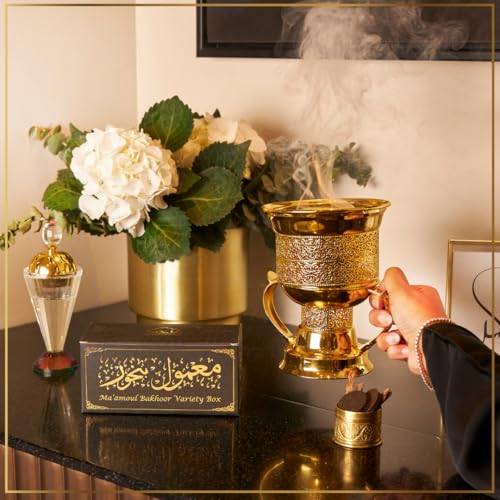 DUKHNI Maamoul Bakhoor Variety Box & Burner by Dukhni | Authentic Arabic Oud Bakhoor Incense | 10 pcs Bakhoor, 5 Mixed scents - Image 3