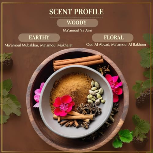 DUKHNI Maamoul Bakhoor Variety Box & Burner by Dukhni | Authentic Arabic Oud Bakhoor Incense | 10 pcs Bakhoor, 5 Mixed scents - Image 4