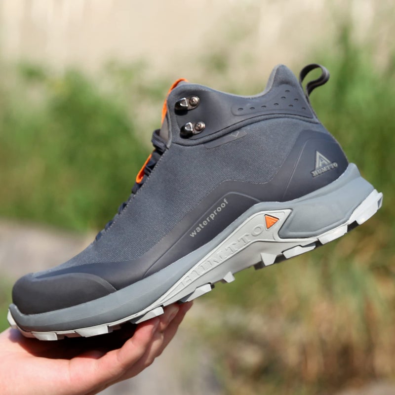 HUMTTO Men's All-Terrain Waterproof Hiking Boots Lightweight Breathable Outdoor Ankle Boots Trekking Hiking Shoes 10 Grey - Image 3