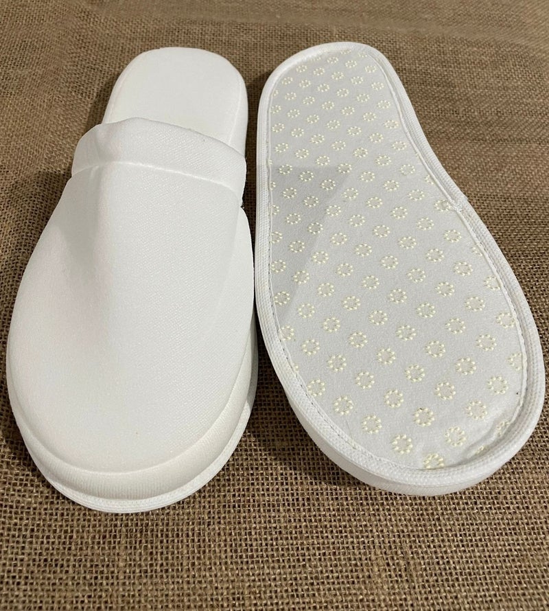 Private 50 Pairs Double Layer Polyester Towel Decorable Maternity Slippers Thick Sponge Sole Hotel Bathroom Slippers  - Image 4