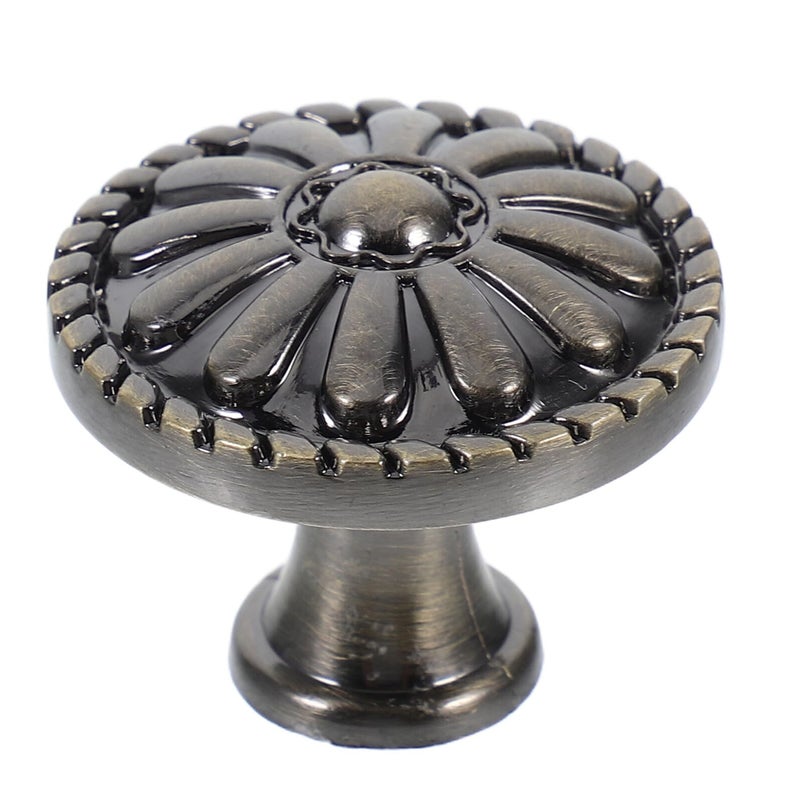 Vintage Zinc Alloy Antique Floral Drawer Knob Pull Handle Single Hole Cabinet Hardware - Image 2