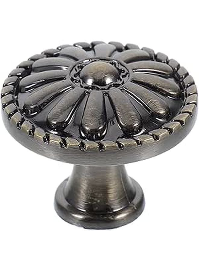 Vintage Zinc Alloy Antique Floral Drawer Knob Pull Handle Single Hole Cabinet Hardware - Image 1