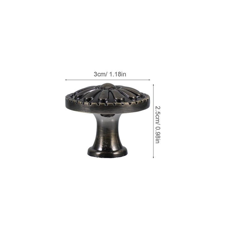 Vintage Zinc Alloy Antique Floral Drawer Knob Pull Handle Single Hole Cabinet Hardware - Image 3