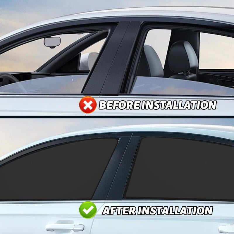 SamWinGear Car Window Shades 4PCS Car Window Curtains Covers for Baby and Privacy, Side Window Sun Shade Front Side & Rear Glass Curtains 99% UV Protection Magnetic Retractable Fordable Removable Tint - Image 3
