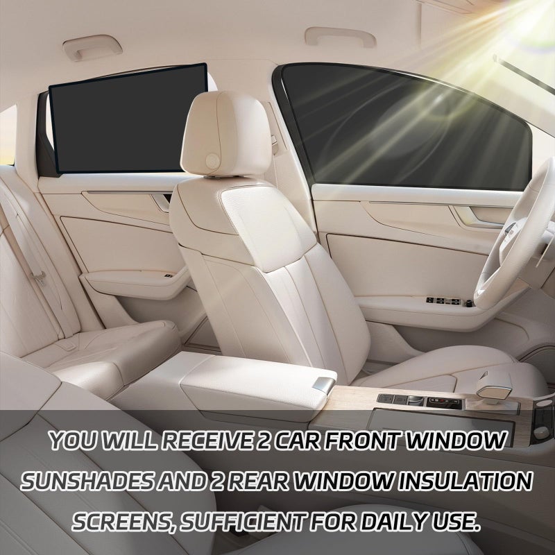 SamWinGear Car Window Shades 4PCS Car Window Curtains Covers for Baby and Privacy, Side Window Sun Shade Front Side & Rear Glass Curtains 99% UV Protection Magnetic Retractable Fordable Removable Tint - Image 5