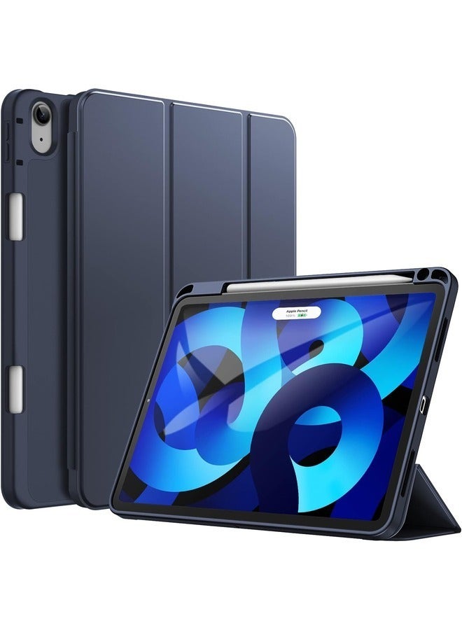 Blue Trifold Smart Cover for iPad Air 13 Inch (M2) 2024 – Auto Wake/Sleep, Pencil Holder, and Soft TPU Protection - Image 1
