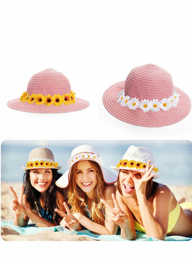 إسكدنيا Sunflower Hair Clips 12 Pcs Floral Pins with 2 Wreath Hippie Headband Hairpins for Girls Women Wedding Party Picnic Travel Accessories - Image 2