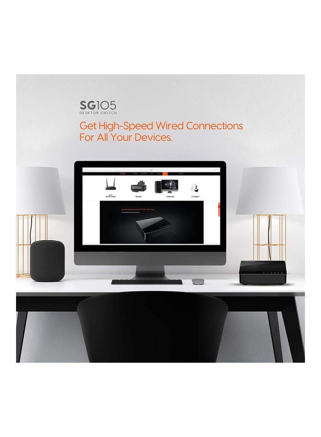 Tenda 5-Port Gigabit Ethernet Desktop Switch Black - Image 2