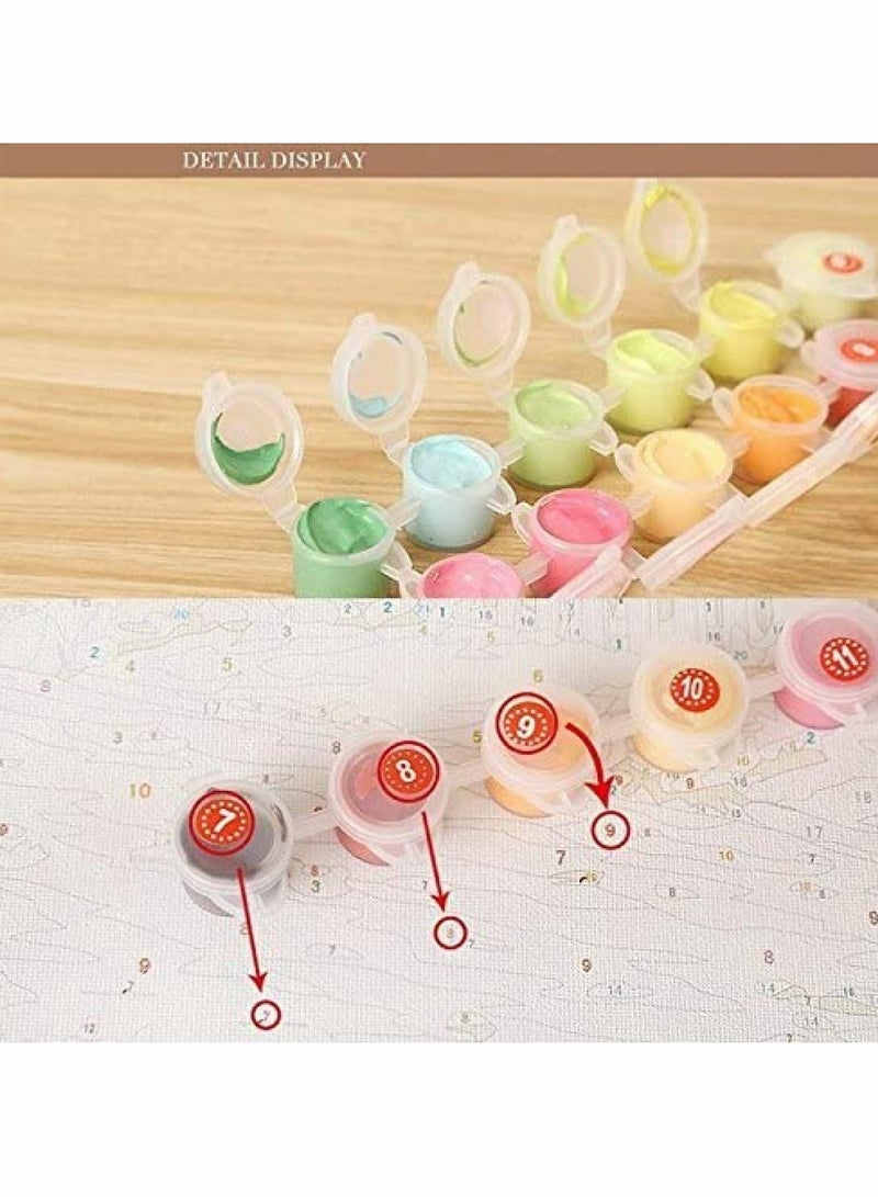 KASTWAVE طلاء بأرقام للأطفال والبالغين والمبتدئين، ديي رقمي كبير للغرفة المعيشية وغرفة النوم، لوحات تلوين حيوانات زخرفية مطلية يدوياً بشكل نقي، لوحة زيتية ملونة للأسد بدون إطار 16 × 20 بوصة - Image 5