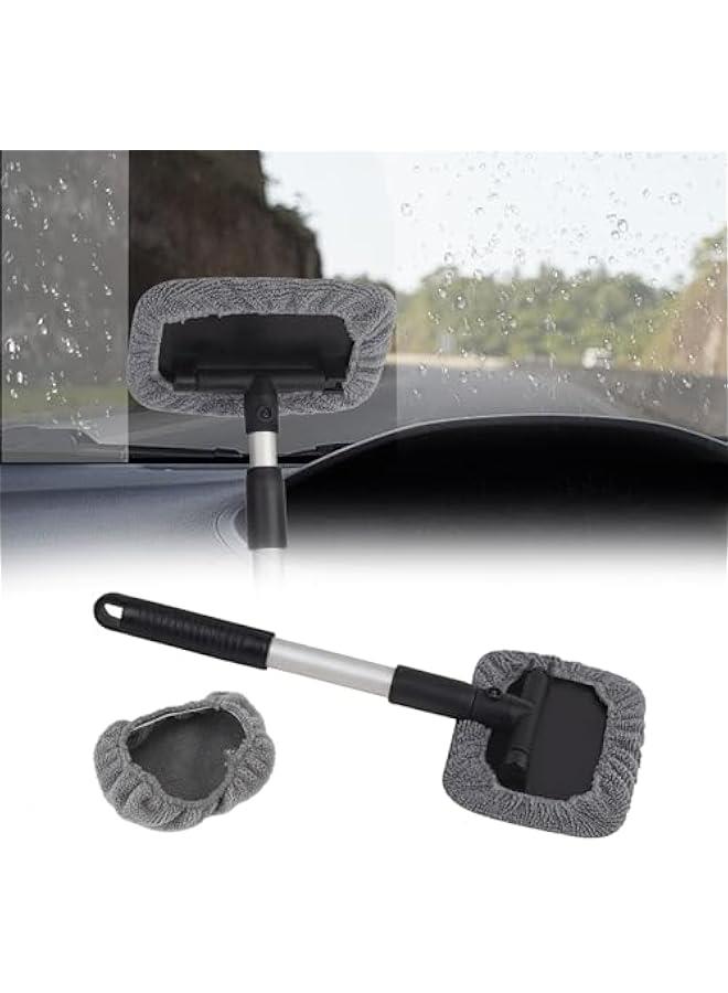 Beauenty Extendable handle car windshield cleaner with microfiber cloth, perfect for cleaning auto glass. Car interior accessory, ideal tool for car wash. - Image 1