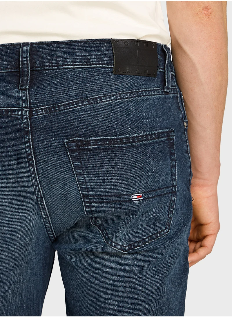 تومي جينز Straight Fit Rinse Wash Jeans