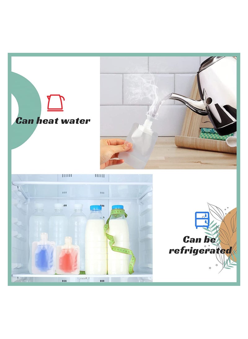 Luckam Transparent Packaging Bag Plastic Stand Up Spout Pouch Portable Travel Fluid Makeup Packing Bag Clamshell Packaging Bag for Lotion Shoo Face Cream Hand Soap Mask Mud 30 ml 10 Pieces - Image 4