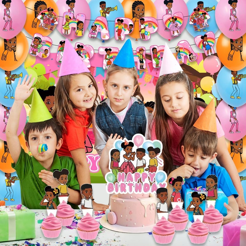 Fuyhiuous 42Pack Gracies Corner Party Supplies Pack Includesï¼ŒBannerï¼ŒCake Topperï¼ŒBlackdrop,Balloons for Birthday Gracies party Decoration - Image 4