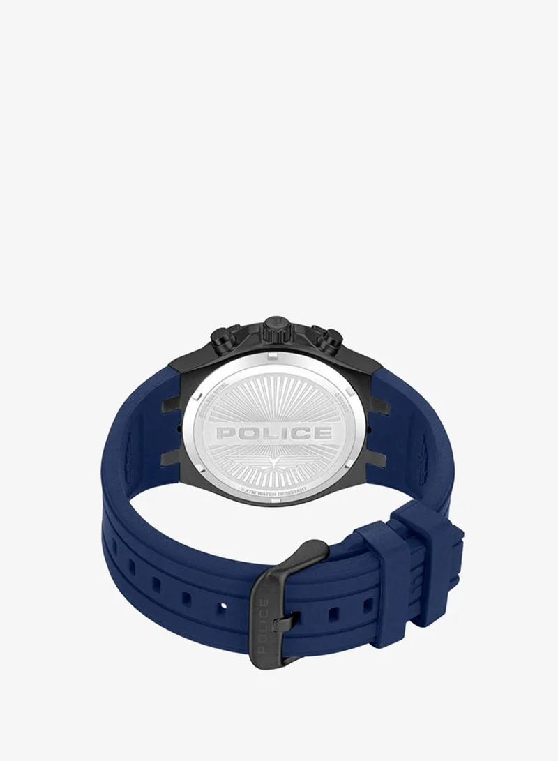 Police Navy Men's Guardian Blue Dial Navy Silicone Strap Multifunction Watch for Men - 42mm for Men | Best Price UAE