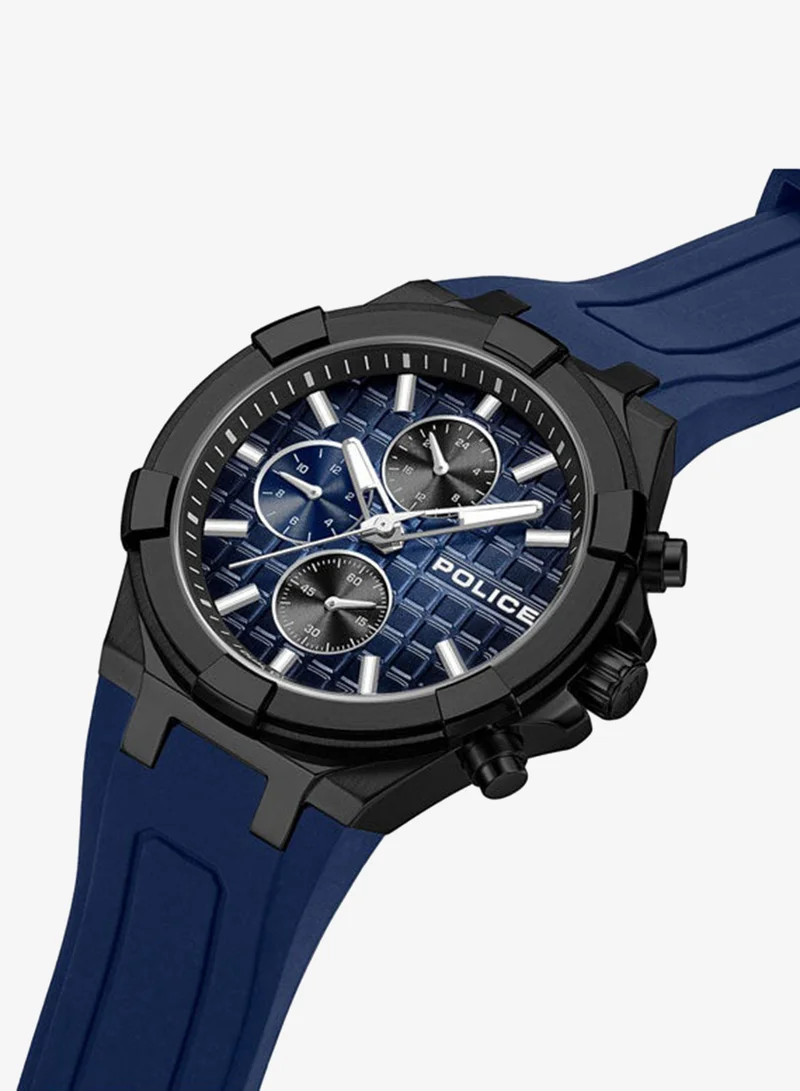 POLICE Guardian Blue Dial Navy Silicone Strap Multifunction Watch for Men - 42mm