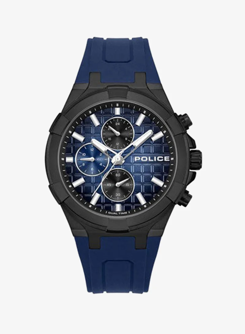POLICE Guardian Blue Dial Navy Silicone Strap Multifunction Watch for Men - 42mm