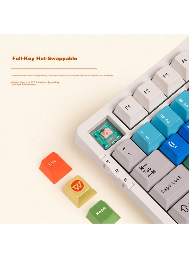 Vgn V98pro V3 Custom Mechanical Keyboard Wireless Bluetooth Wired Tri-mode Long Battery Life Low Latency Hot-swappable Silent Switches Wps Collaboration Edition For Gaming And Office - Image 1