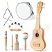 Vanplay Kids Guitar Set Montessori Toys for 2 3 Year Old Boy Girls Birthday Gifts 7 in 1 Musical Instruments for Toddlers 24 Band Sets with UkuleleFluteTambourineMaracas Toys for Kids 35 - Image 3