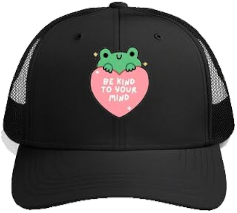 Cute BE KIND TO YOUR MIND Plain unisex baseball cap Black