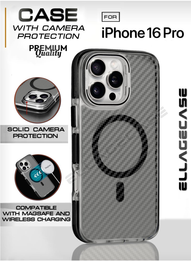 ELLAGECASE Case with stand for iPhone 16 Pro, Solid Camera Protection, Shockproof, Compatible with Magsafe and Wireless Charging  - Image 1
